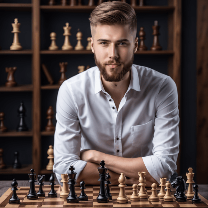 Personalisierte Geschenke mit künstlicher Intelligenz: Hobbies aktiv und strategisch - personalisierte Motive für Männer mit KI erstellen - Motiv: Schachspieler l Entdecke einzigartige Geschenke für aktive Männer - Feiere die einzigartigen Talente und Leidenschaften deiner Liebsten! l Besondere Fotogeschenke