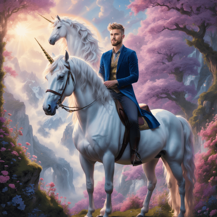 Personalisierte Geschenke mit KI: Magie und Mystik - Fantasy-Motive für Männer mit KI erstellen - Motiv: Einhorn l Ausgefallene Geschenke für Männer - Geschenkideen für Männer l Ausgefallene Fotogeschenke für Fantasy-Fans