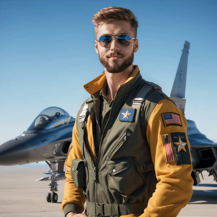 Personalisierte Geschenke mit künstlicher Intelligenz: Action-Fime - personalisierte Motive für Männer mit KI erstellen - Motiv: Kampfjet-Pilot l Persönliche Geschenke für Männer - Persönliche Geschenkideen l KI Fotos generieren und besonderes Geschenk für Filmfans erstellen!