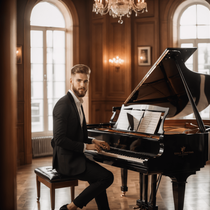 Personalisierte Geschenke mit KI: Musiker - personalisierte Motive für Männer mit KI erstellen - Motiv: Pianist l Geschenke für Männer - Geschenkideen für Männer l Entfache deine Musikleidenschaft: Besondere Fotogeschenke für Musikliebhaber - Personalisierte Geschenke mit Foto