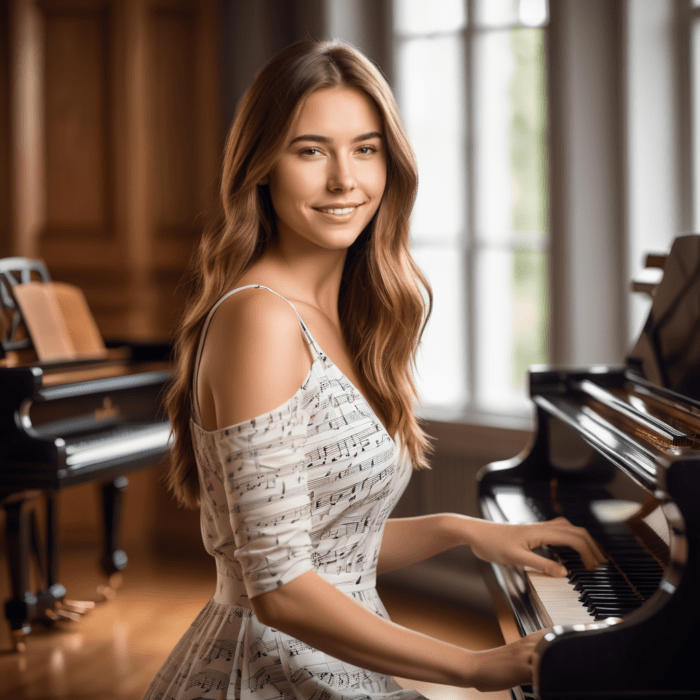 Personalisierte Geschenke mit KI: Musikerin - personalisierte Motive für Frauen mit KI erstellen - Motiv: Pianistin l Geschenke für Frauen - Geschenkideen für Frauen l Entfache deine Musikleidenschaft: Besondere Fotogeschenke für Musikliebhaber - Personalisierte Geschenke mit Foto