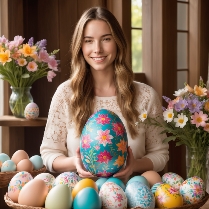Personalisierte Ostergeschenke mit KI: Ostermotive für Frauen mit KI erstellen - Motiv: Ostereier l Besondere Geschenke für Frauen - Geschenkideen für Frauen l Personalisierte Fotogeschenke für Ostern