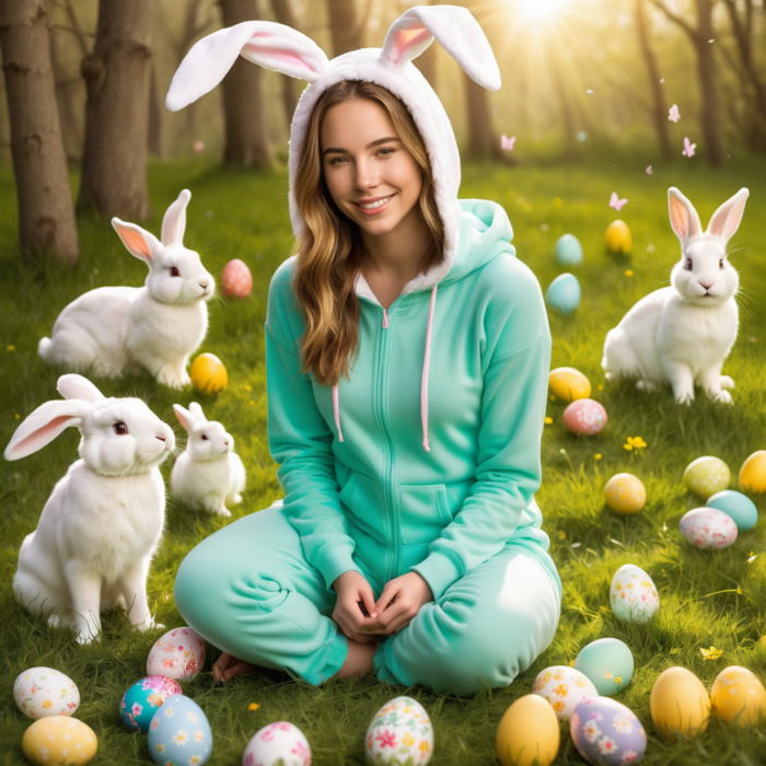 Personalisierte Ostergeschenke mit KI: Ostermotive für Frauen mit KI erstellen - Motiv: Osterhasen l Besondere Geschenke für Frauen - Geschenkideen für Frauen l Personalisierte Fotogeschenke für Ostern
